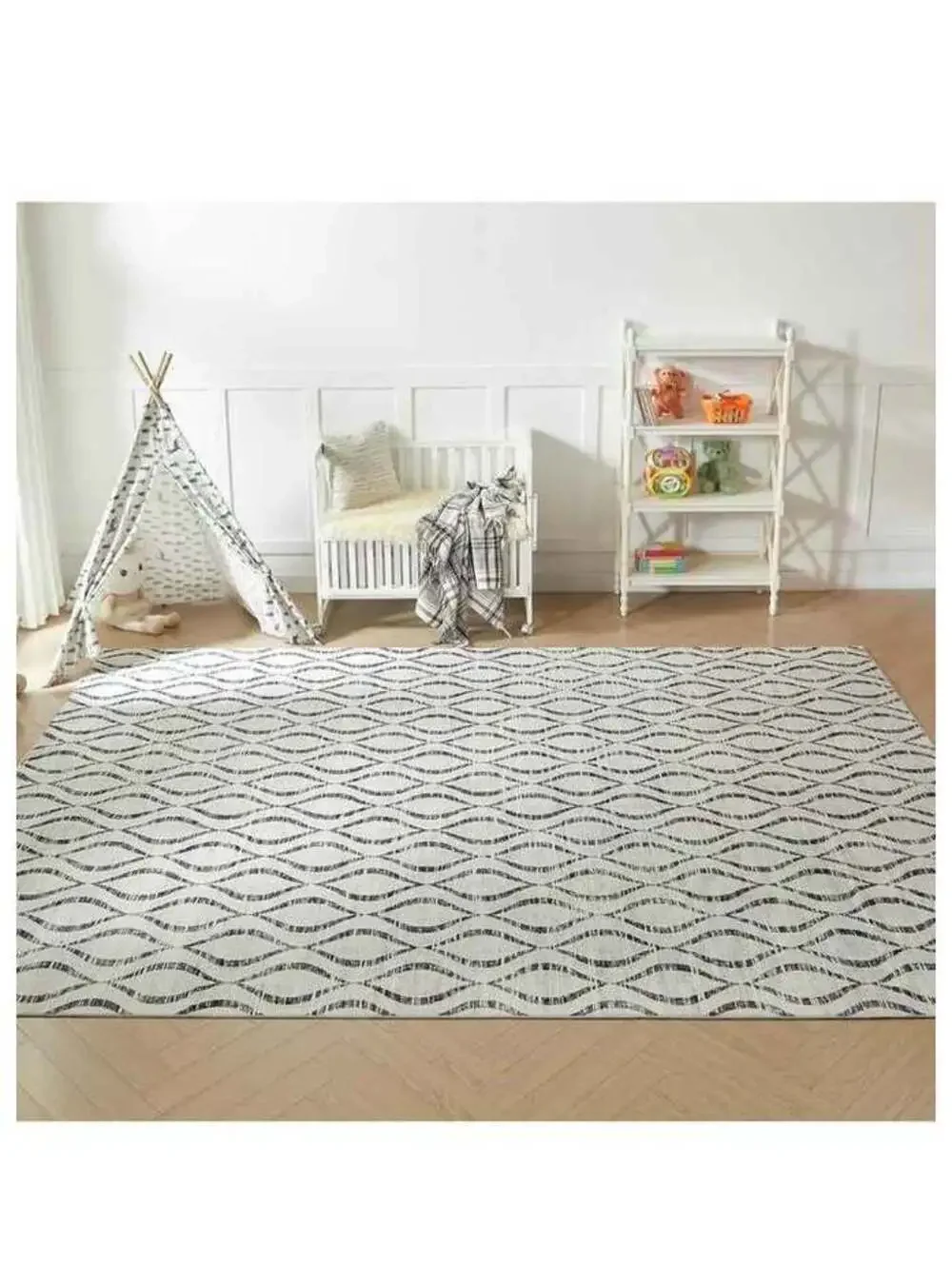 8x10 Area Rugs for Bedroom: Washable Non-Slip Soft Geometric Boho Low Pile thin